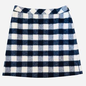 Brooks Brothers Red Fleece Wool Gingham Skirt Size 6 Excellent Condition
